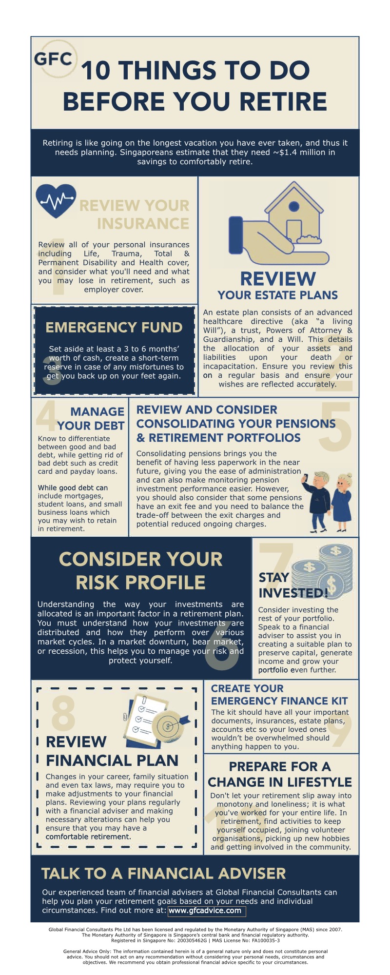 Financial Literacy 101 10 Things to do before you retire - Global Financial Consultants - Expat Financial Planners in Singapore Financial Literacy 101 10 Things to do before you retire - Global Financial Consultants - Expat Financial Planners in Singapore